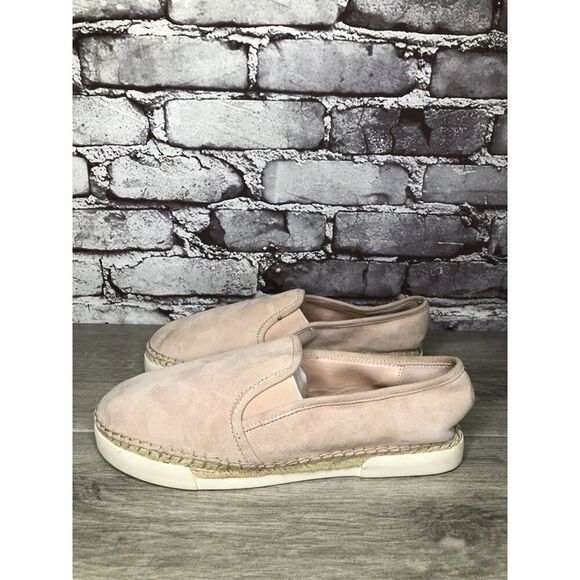VINCE CAMUTO Tambie Blush Pink Suede Leather Espadrille Loafers Women 8M US/38.5 - Picture 1 of 16